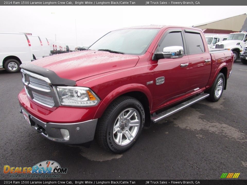2014 Ram 1500 Laramie Longhorn Crew Cab Bright White / Longhorn Black/Cattle Tan Photo #1