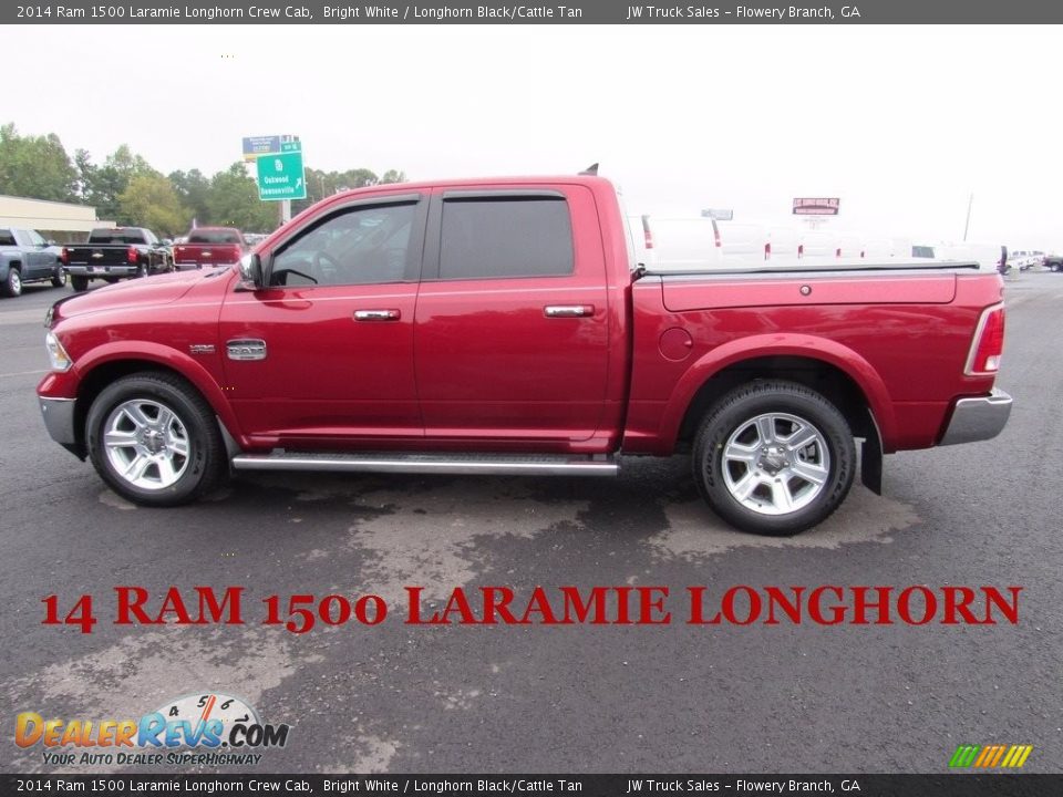 2014 Ram 1500 Laramie Longhorn Crew Cab Bright White / Longhorn Black/Cattle Tan Photo #2