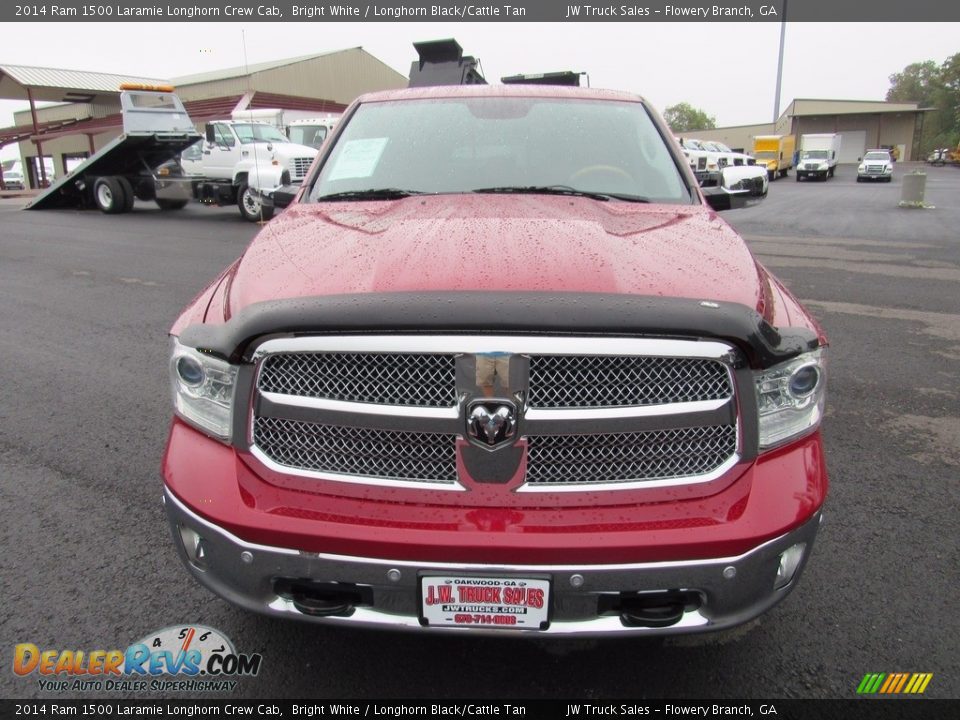 2014 Ram 1500 Laramie Longhorn Crew Cab Bright White / Longhorn Black/Cattle Tan Photo #3