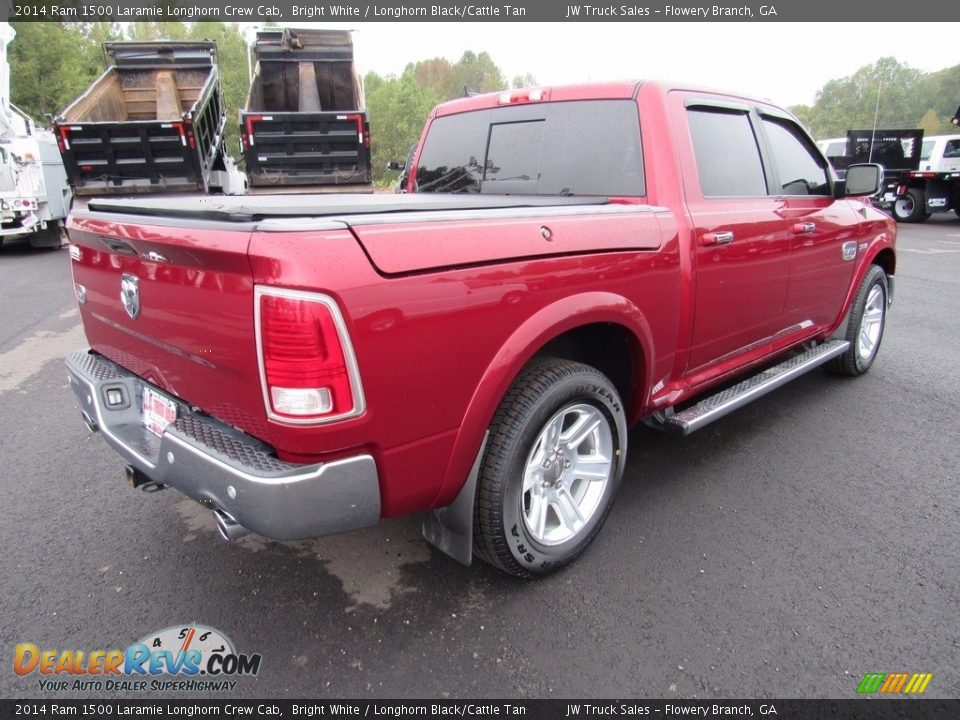 2014 Ram 1500 Laramie Longhorn Crew Cab Bright White / Longhorn Black/Cattle Tan Photo #6