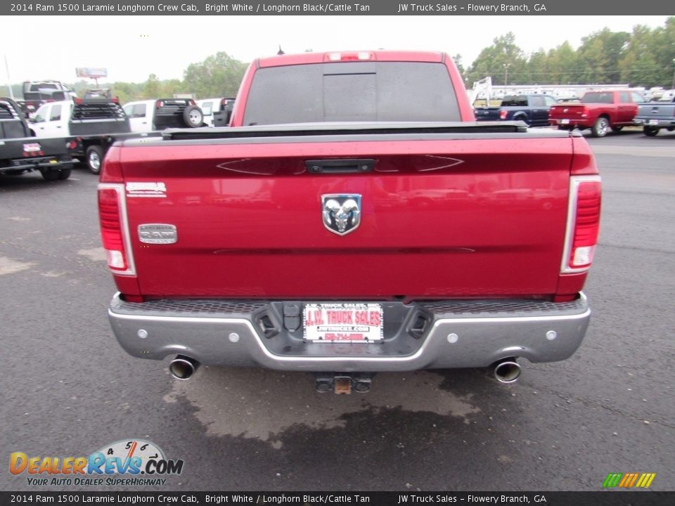 2014 Ram 1500 Laramie Longhorn Crew Cab Bright White / Longhorn Black/Cattle Tan Photo #7