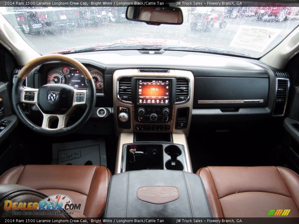 2014 Ram 1500 Laramie Longhorn Crew Cab Bright White / Longhorn Black/Cattle Tan Photo #11