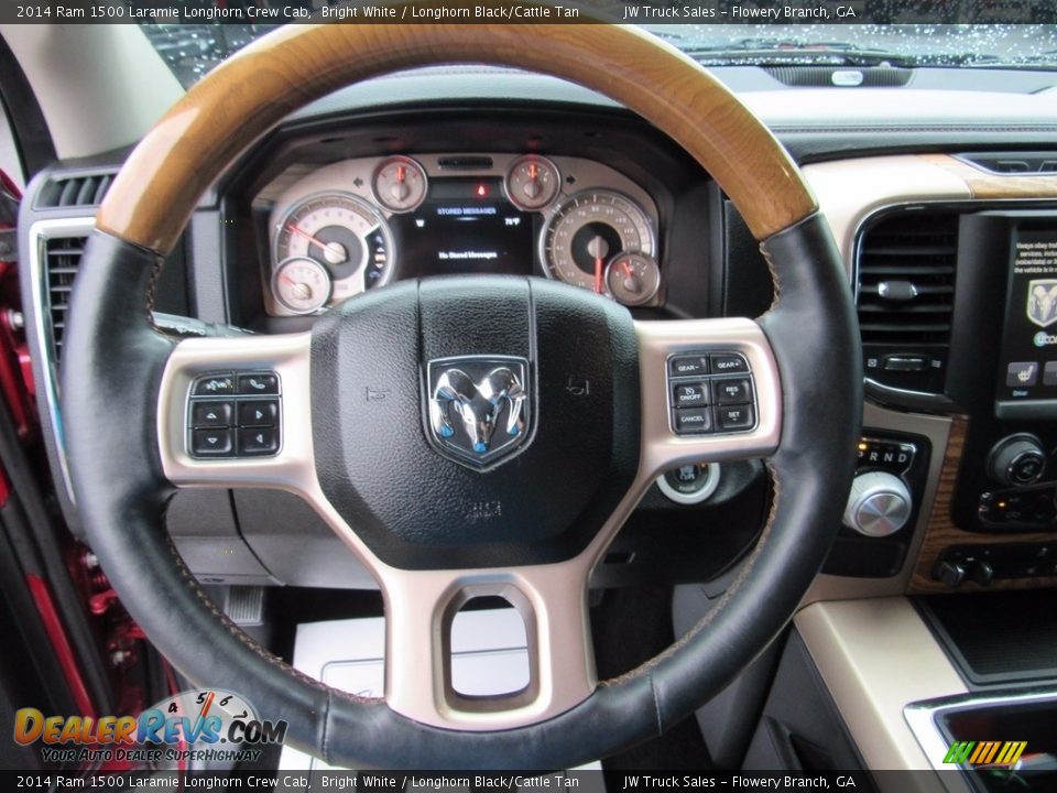 2014 Ram 1500 Laramie Longhorn Crew Cab Bright White / Longhorn Black/Cattle Tan Photo #16