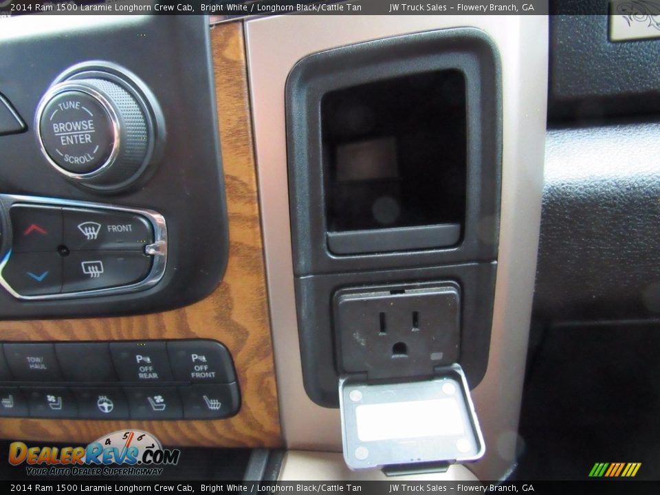 2014 Ram 1500 Laramie Longhorn Crew Cab Bright White / Longhorn Black/Cattle Tan Photo #24