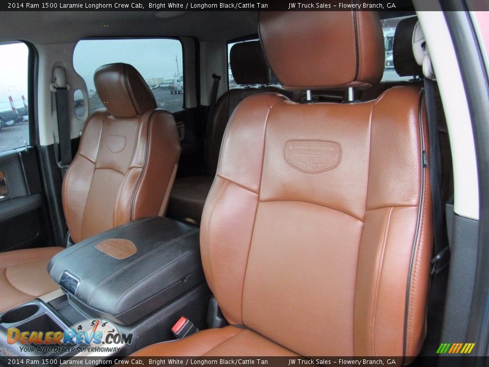 2014 Ram 1500 Laramie Longhorn Crew Cab Bright White / Longhorn Black/Cattle Tan Photo #35