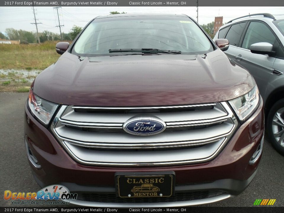 2017 Ford Edge Titanium AWD Burgundy Velvet Metallic / Ebony Photo #2