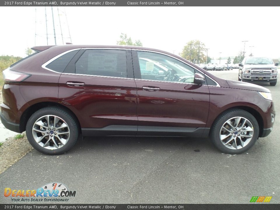 2017 Ford Edge Titanium AWD Burgundy Velvet Metallic / Ebony Photo #3