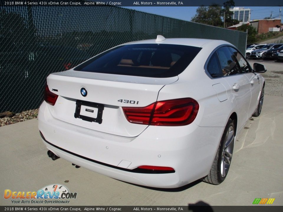 2018 BMW 4 Series 430i xDrive Gran Coupe Alpine White / Cognac Photo #3