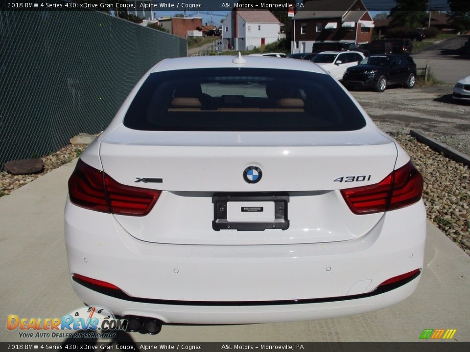 2018 BMW 4 Series 430i xDrive Gran Coupe Alpine White / Cognac Photo #4