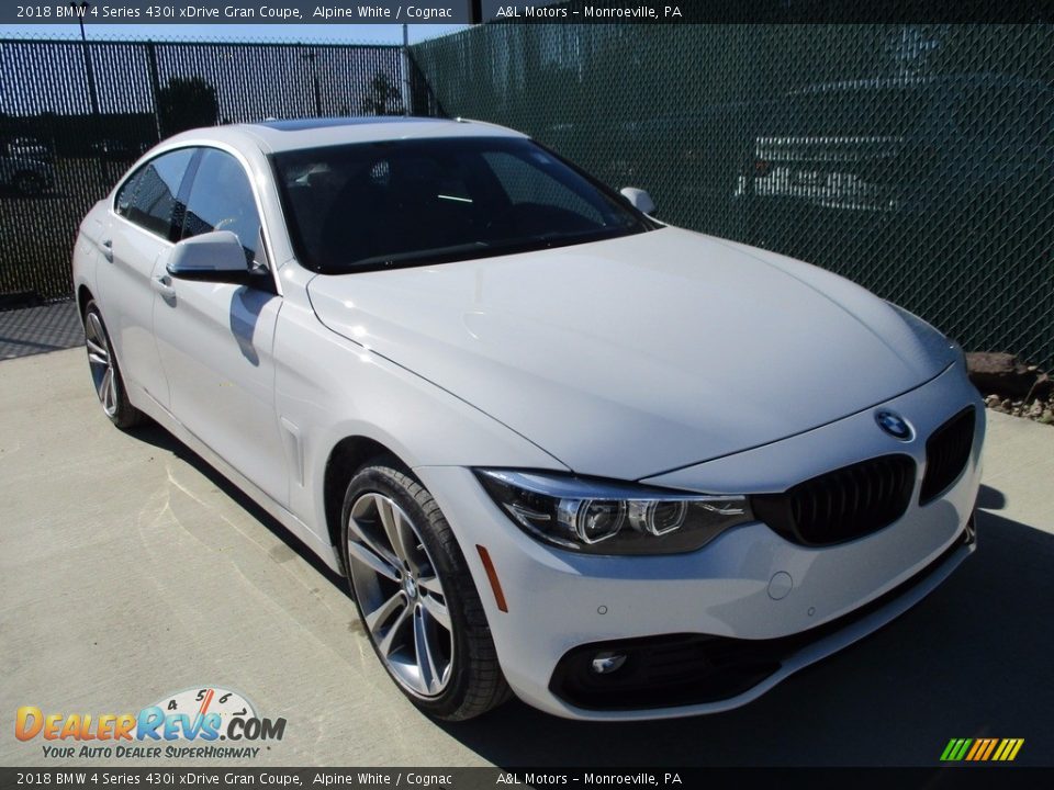 2018 BMW 4 Series 430i xDrive Gran Coupe Alpine White / Cognac Photo #6