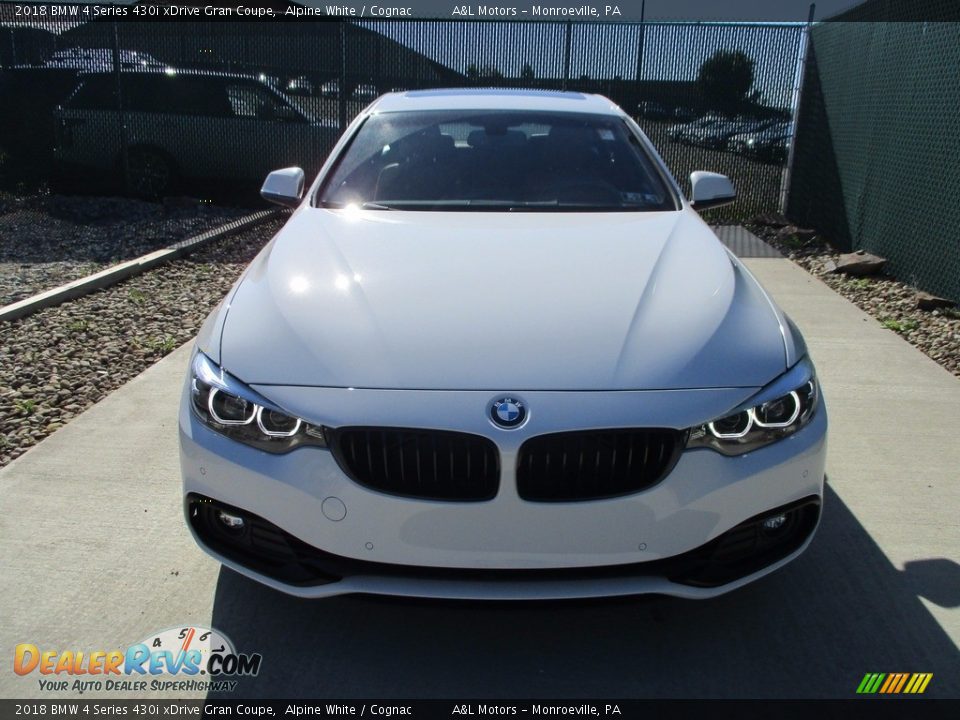 2018 BMW 4 Series 430i xDrive Gran Coupe Alpine White / Cognac Photo #7