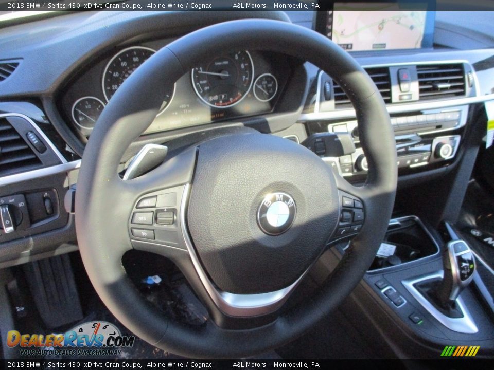 2018 BMW 4 Series 430i xDrive Gran Coupe Alpine White / Cognac Photo #14