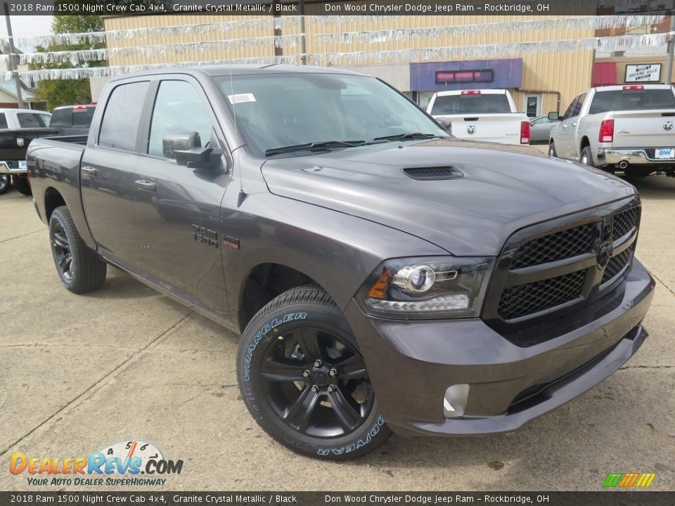 2018 Ram 1500 Night Crew Cab 4x4 Granite Crystal Metallic / Black Photo #1