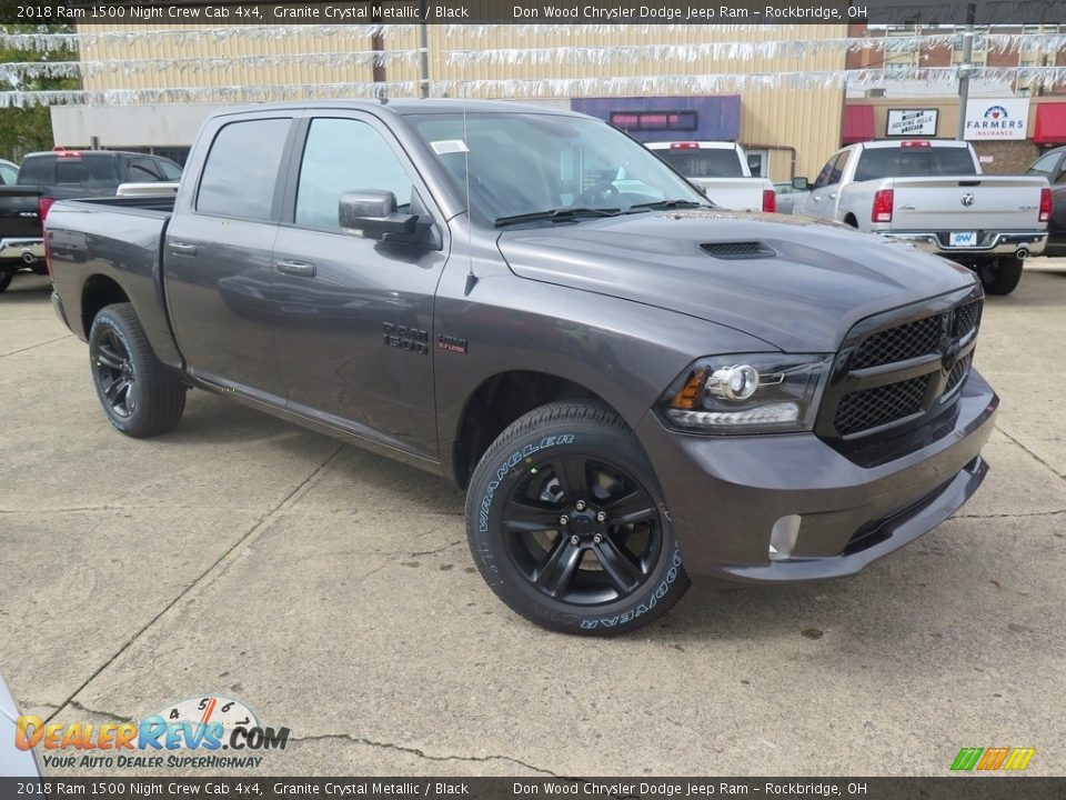 2018 Ram 1500 Night Crew Cab 4x4 Granite Crystal Metallic / Black Photo #2