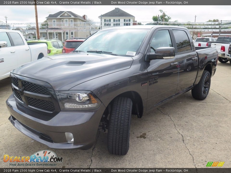 2018 Ram 1500 Night Crew Cab 4x4 Granite Crystal Metallic / Black Photo #4