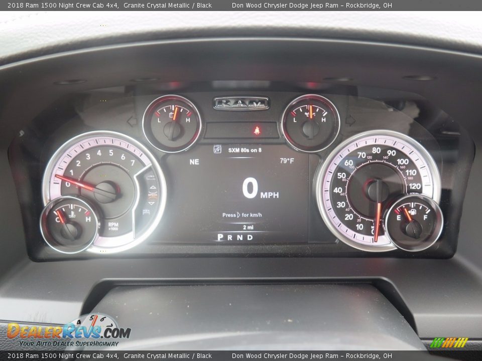 2018 Ram 1500 Night Crew Cab 4x4 Granite Crystal Metallic / Black Photo #10