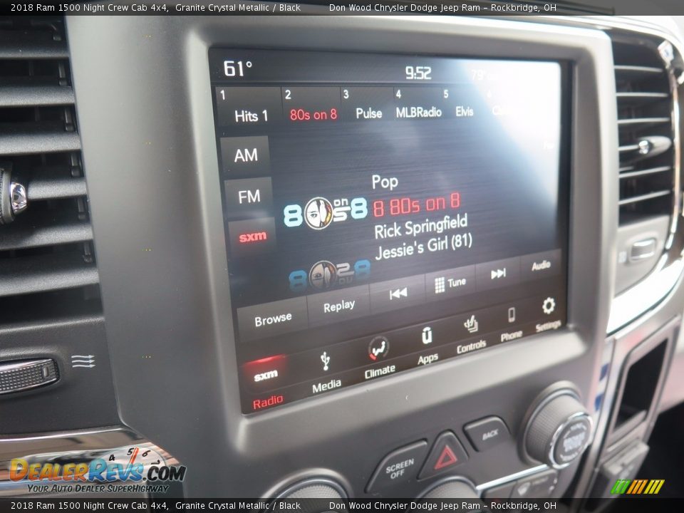 2018 Ram 1500 Night Crew Cab 4x4 Granite Crystal Metallic / Black Photo #11
