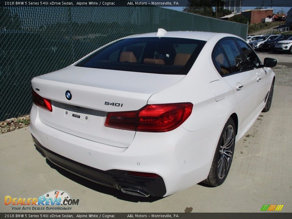 2018 BMW 5 Series 540i xDrive Sedan Alpine White / Cognac Photo #3