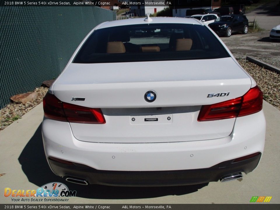 2018 BMW 5 Series 540i xDrive Sedan Alpine White / Cognac Photo #4