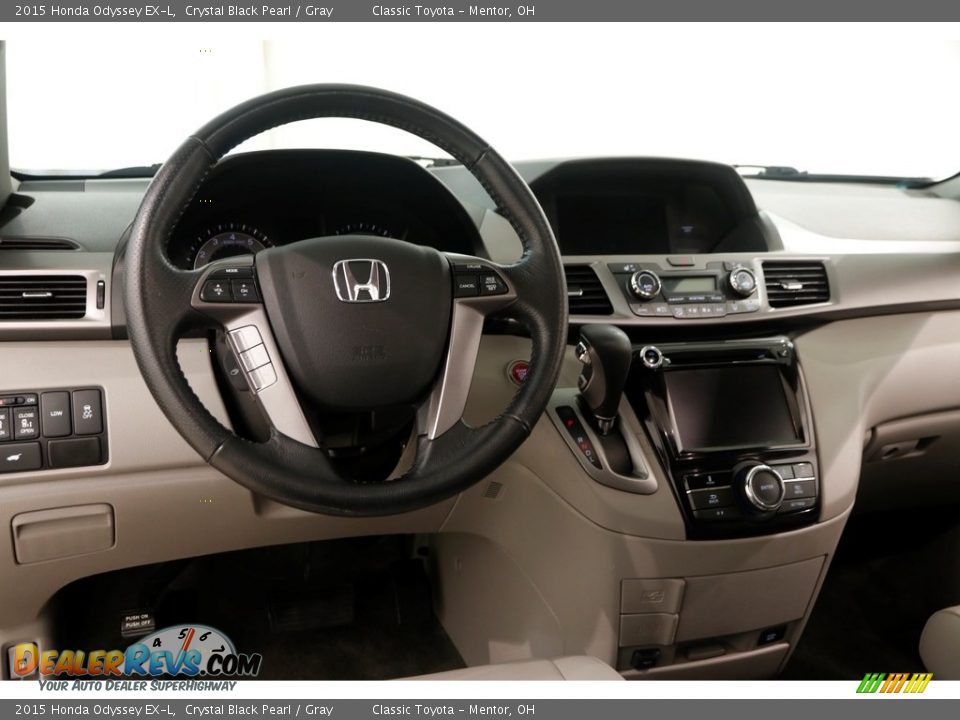2015 Honda Odyssey EX-L Crystal Black Pearl / Gray Photo #7