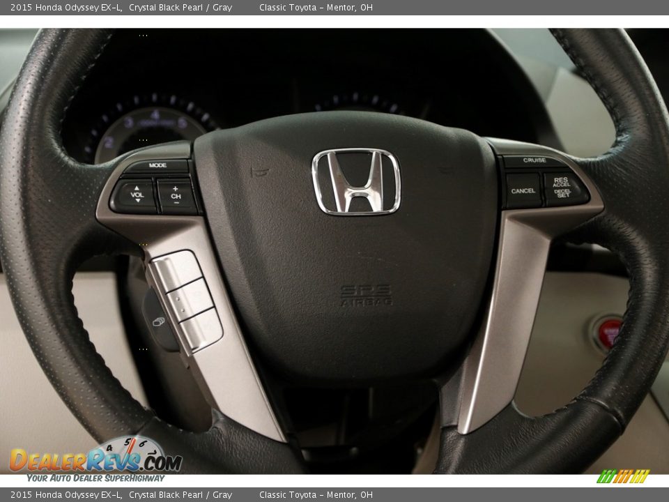 2015 Honda Odyssey EX-L Crystal Black Pearl / Gray Photo #8