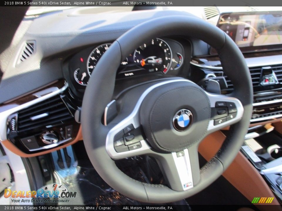 2018 BMW 5 Series 540i xDrive Sedan Alpine White / Cognac Photo #13