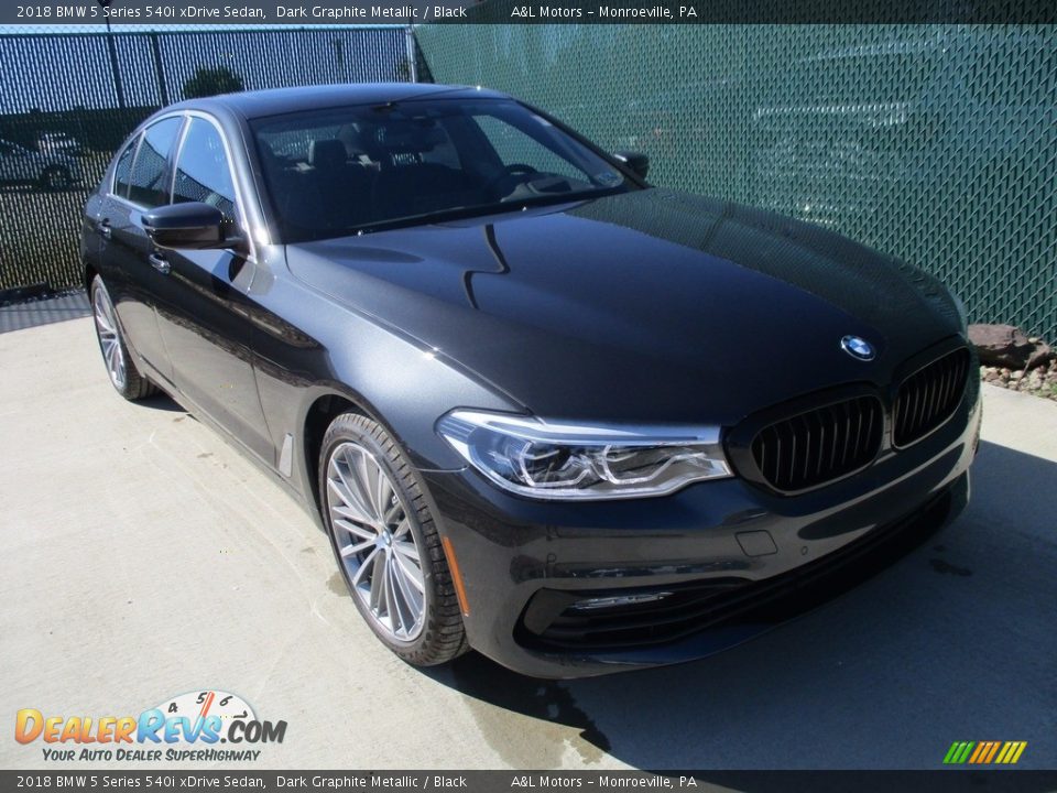 2018 BMW 5 Series 540i xDrive Sedan Dark Graphite Metallic / Black Photo #6