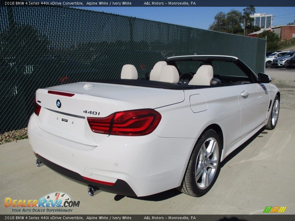 2018 BMW 4 Series 440i xDrive Convertible Alpine White / Ivory White Photo #3