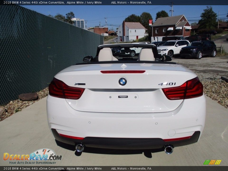 2018 BMW 4 Series 440i xDrive Convertible Alpine White / Ivory White Photo #4
