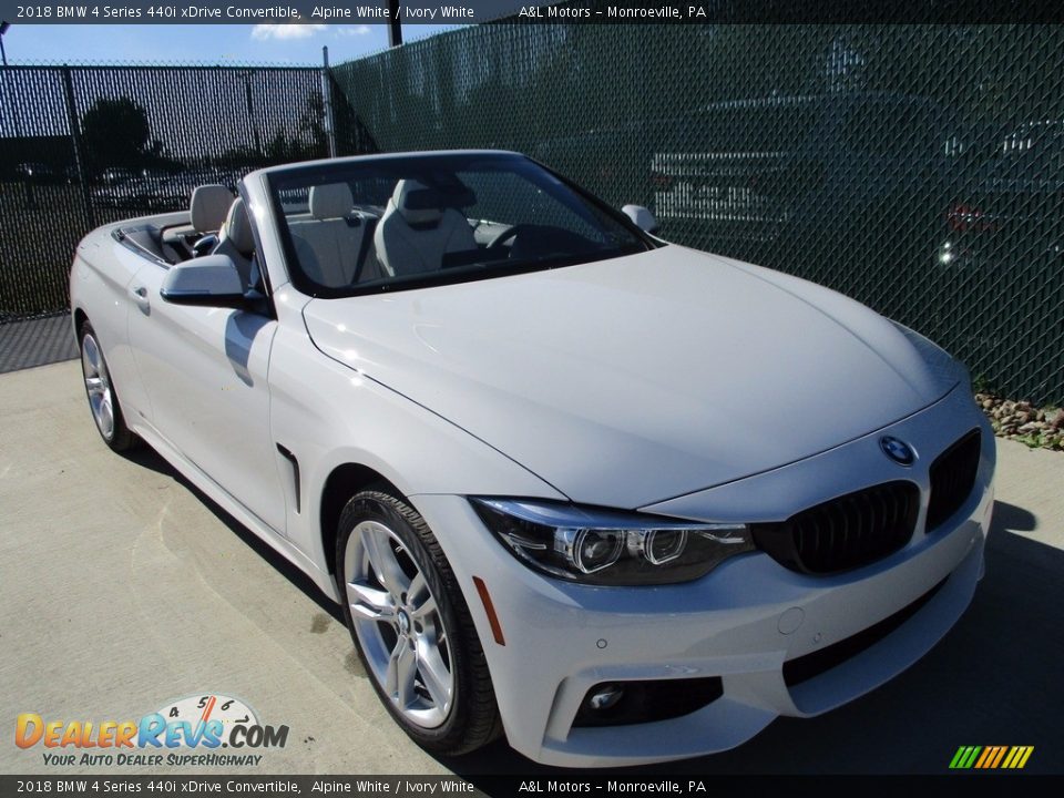 2018 BMW 4 Series 440i xDrive Convertible Alpine White / Ivory White Photo #6