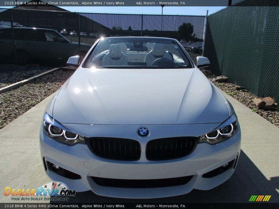 2018 BMW 4 Series 440i xDrive Convertible Alpine White / Ivory White Photo #7
