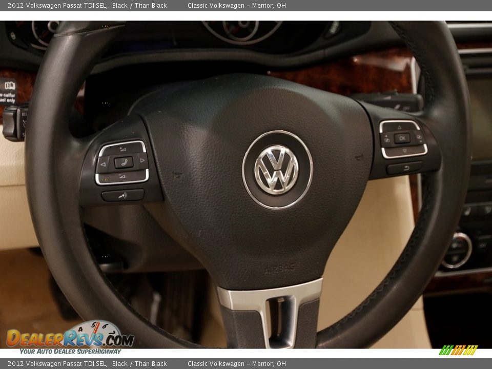 2012 Volkswagen Passat TDI SEL Black / Titan Black Photo #6