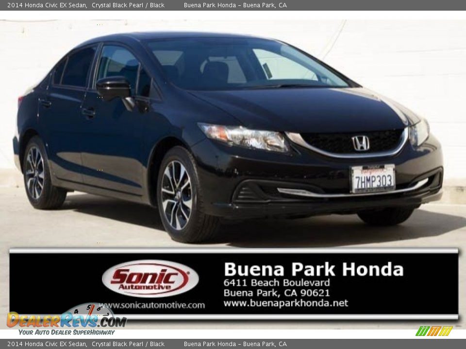 2014 Honda Civic EX Sedan Crystal Black Pearl / Black Photo #1