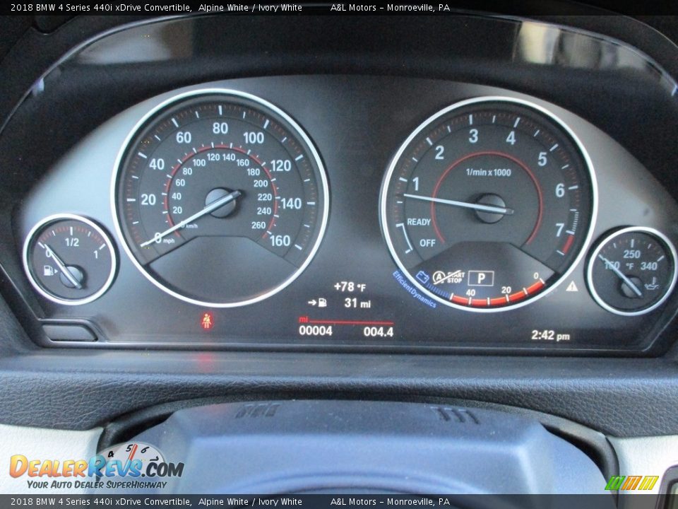 2018 BMW 4 Series 440i xDrive Convertible Alpine White / Ivory White Photo #20