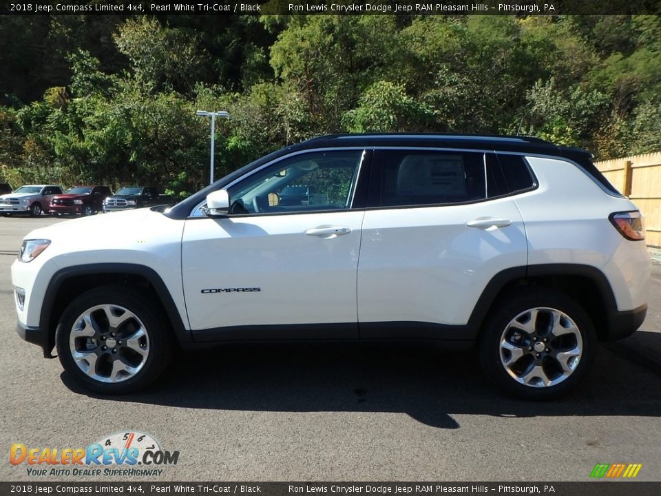 2018 Jeep Compass Limited 4x4 Pearl White Tri–Coat / Black Photo #2