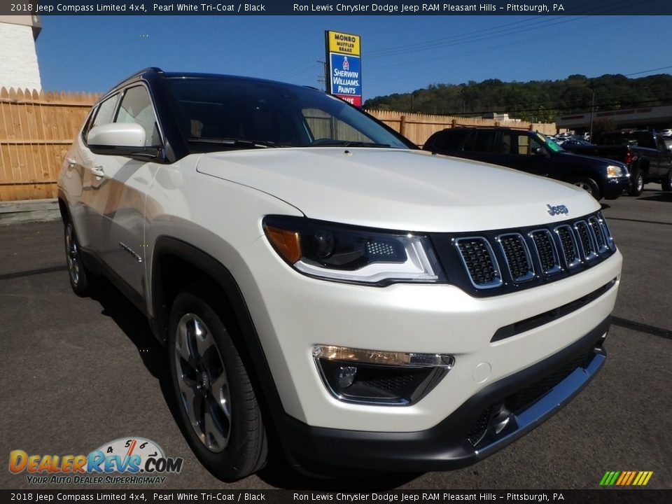 2018 Jeep Compass Limited 4x4 Pearl White Tri–Coat / Black Photo #7