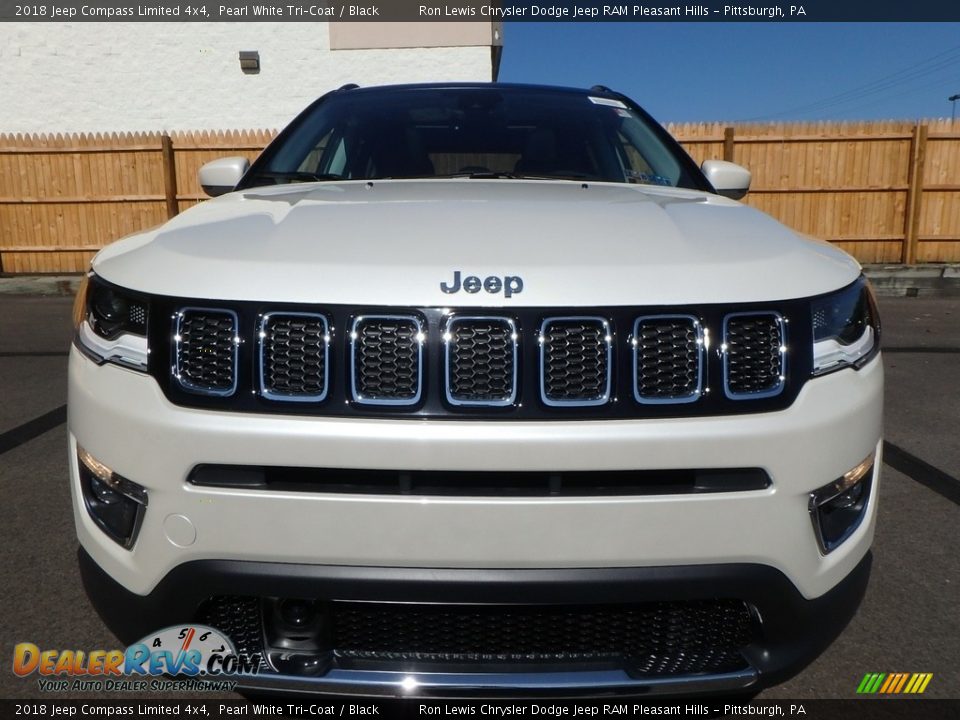 2018 Jeep Compass Limited 4x4 Pearl White Tri–Coat / Black Photo #8