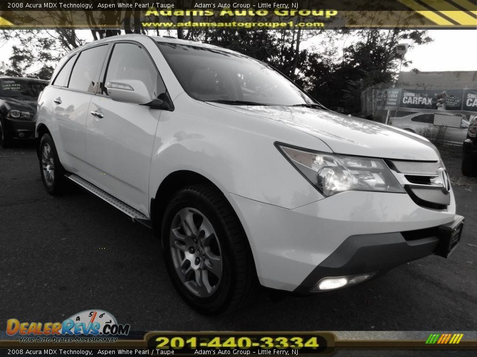 2008 Acura MDX Technology Aspen White Pearl / Taupe Photo #1