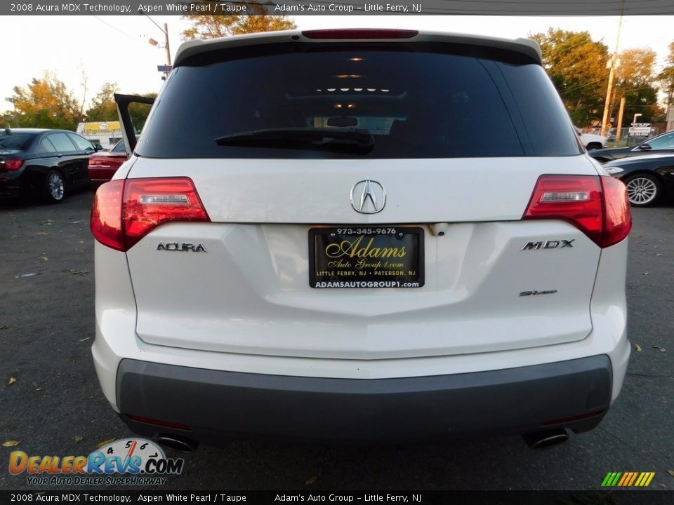 2008 Acura MDX Technology Aspen White Pearl / Taupe Photo #6