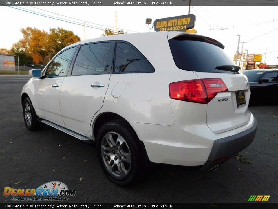 2008 Acura MDX Technology Aspen White Pearl / Taupe Photo #8