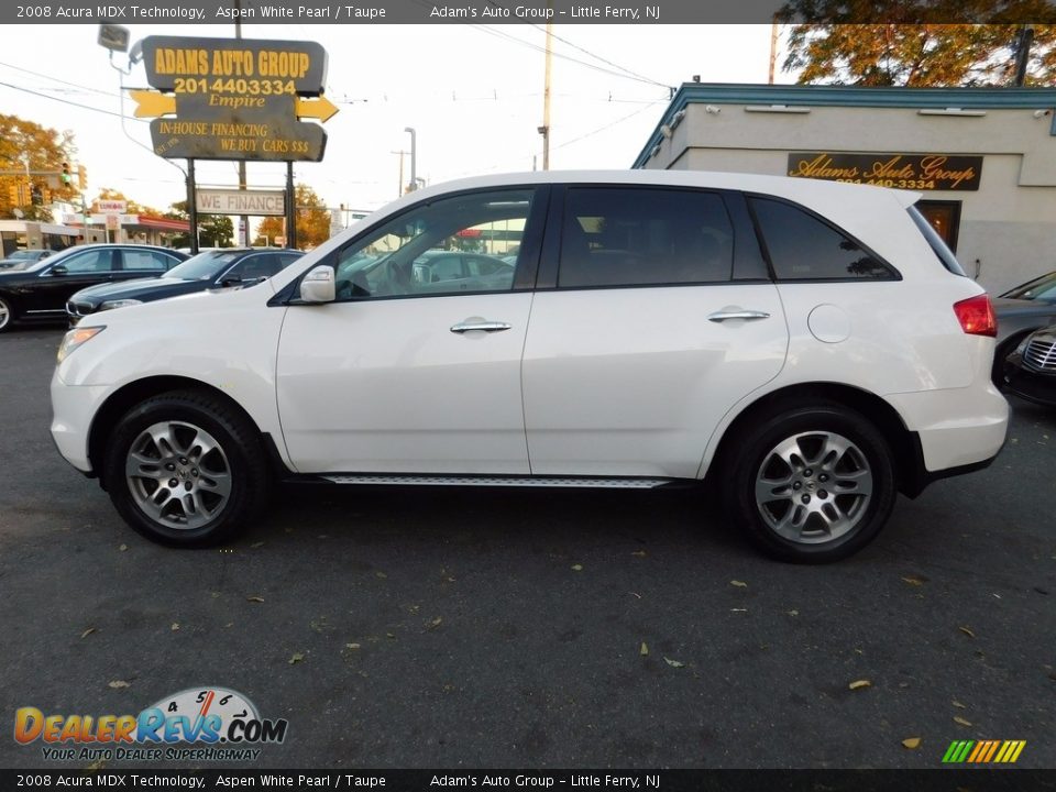 2008 Acura MDX Technology Aspen White Pearl / Taupe Photo #9