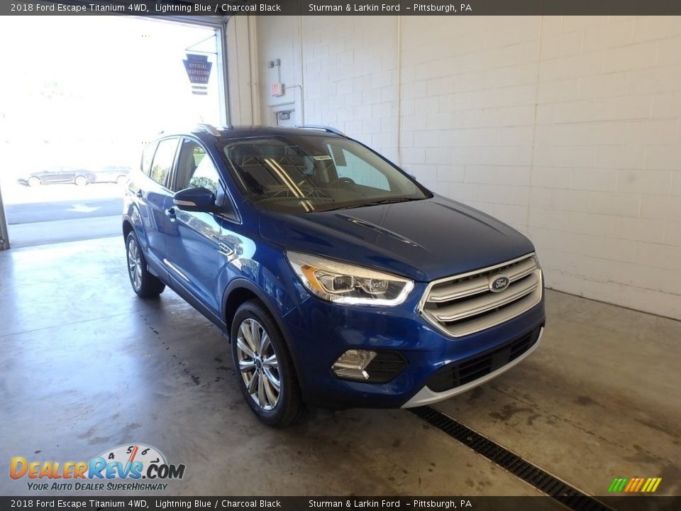 2018 Ford Escape Titanium 4WD Lightning Blue / Charcoal Black Photo #1