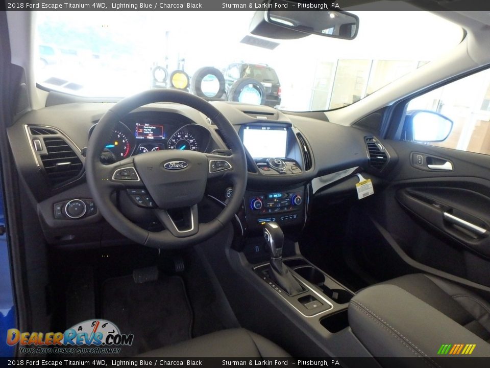 2018 Ford Escape Titanium 4WD Lightning Blue / Charcoal Black Photo #8