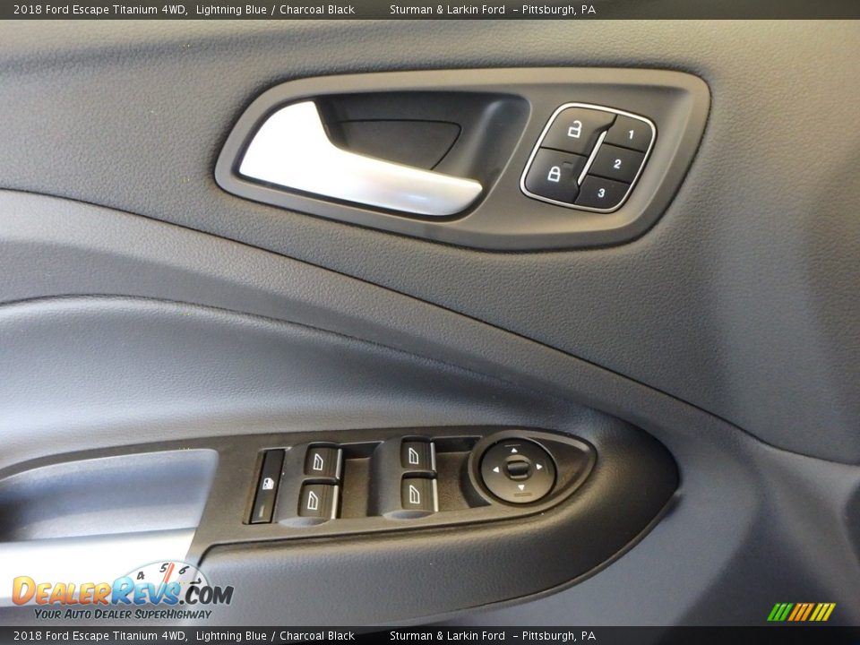 2018 Ford Escape Titanium 4WD Lightning Blue / Charcoal Black Photo #9