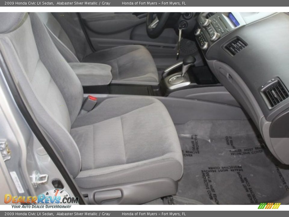 2009 Honda Civic LX Sedan Alabaster Silver Metallic / Gray Photo #24