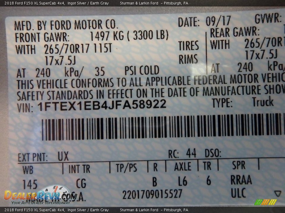 2018 Ford F150 XL SuperCab 4x4 Ingot Silver / Earth Gray Photo #10