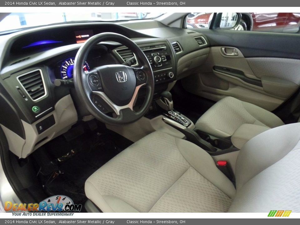 2014 Honda Civic LX Sedan Alabaster Silver Metallic / Gray Photo #13