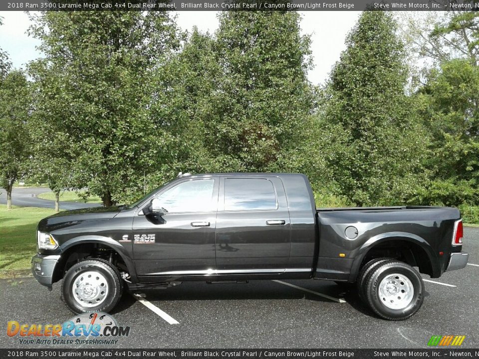 Brilliant Black Crystal Pearl 2018 Ram 3500 Laramie Mega Cab 4x4 Dual Rear Wheel Photo #1
