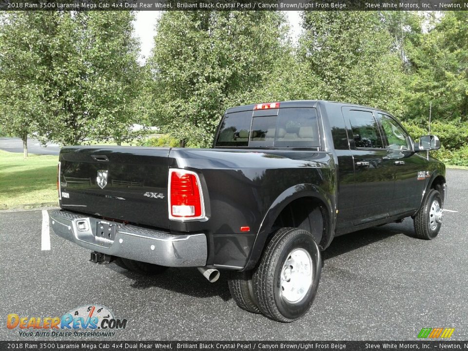 2018 Ram 3500 Laramie Mega Cab 4x4 Dual Rear Wheel Brilliant Black Crystal Pearl / Canyon Brown/Light Frost Beige Photo #6