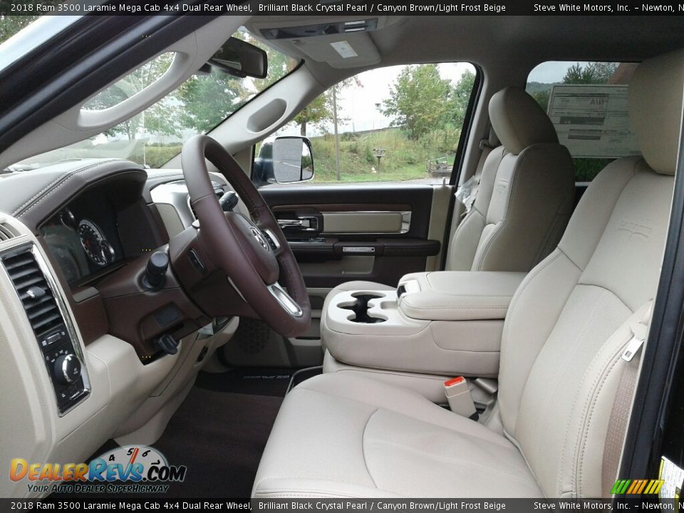 2018 Ram 3500 Laramie Mega Cab 4x4 Dual Rear Wheel Brilliant Black Crystal Pearl / Canyon Brown/Light Frost Beige Photo #10